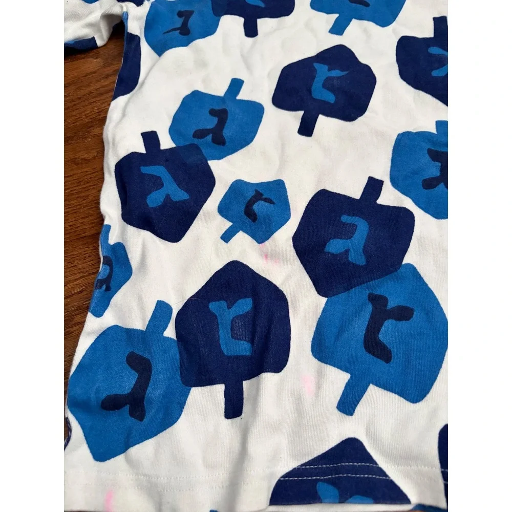 Carters Kids Hanukkah Dreidel Pajama Set Blue White Size 14 Long Sleeve 2 Piece‎